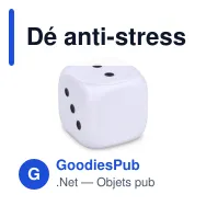 Dé anti-stress personnalisable 4,5 cm en mousse PU avec logo - Blanc - Miniature 2