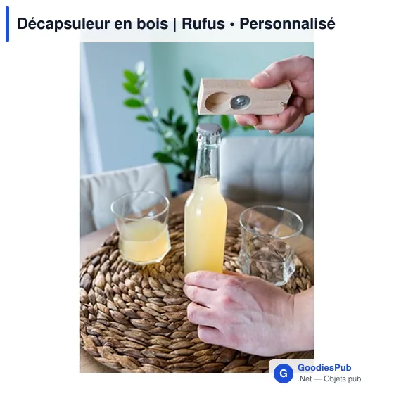Décapsuleur en bois personnalisable avec logo | Rufus - Image 2