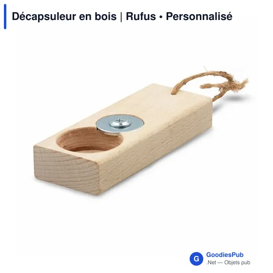 Décapsuleur en bois personnalisable avec logo | Rufus - Image 3