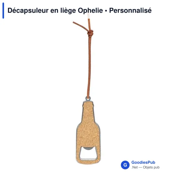 Décapsuleur en liège personnalisable avec logo - Ophelie - Image 1