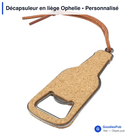 Décapsuleur en liège personnalisable avec logo - Ophelie - Image 2