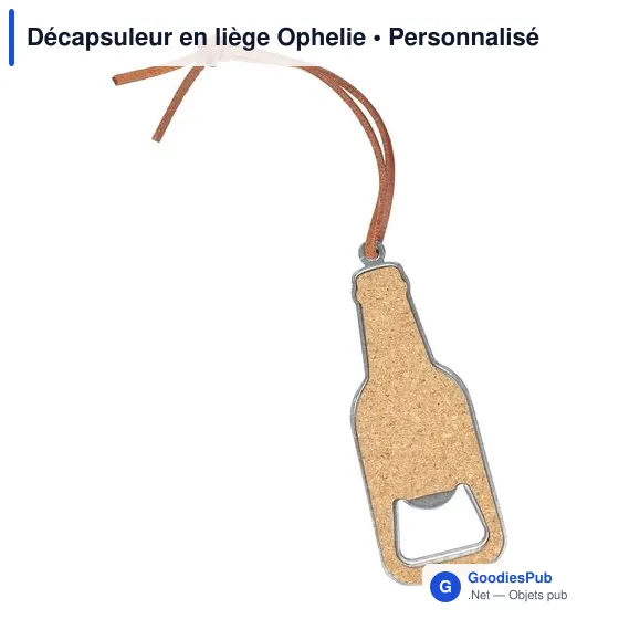 Décapsuleur en liège personnalisable avec logo - Ophelie - Image 4