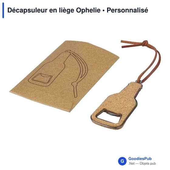 Décapsuleur en liège personnalisable avec logo - Ophelie - Image 5