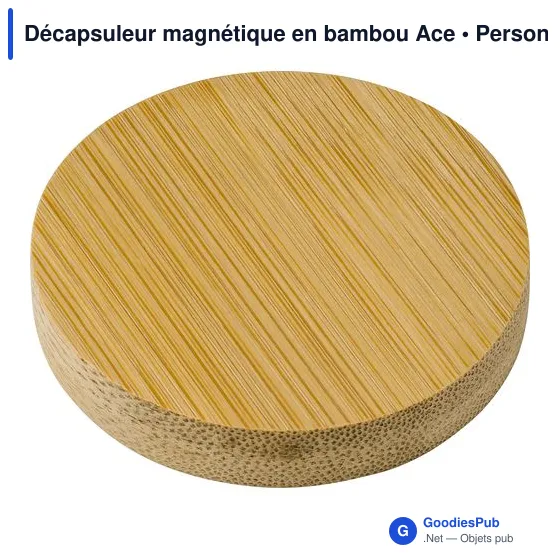 Décapsuleur magnétique personnalisable en bambou avec logo - Ace - Image 2