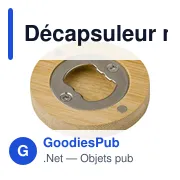 Décapsuleur magnétique personnalisable en bambou avec logo - Ace - Miniature 3