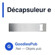 Décapsuleur en acier inoxydable personnalisable avec logo - Miniature 1