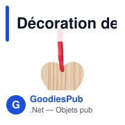 Décoration de Noël en bois personnalisable avec logo - Cœur Einar - Miniature 2