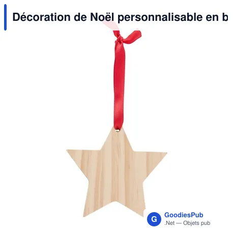 Décoration de Noël personnalisable en bois avec logo - Étoile Caspian