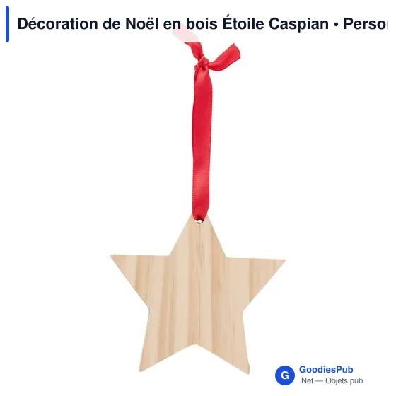 Décoration de Noël personnalisable en bois avec logo - Étoile Caspian - Image 1
