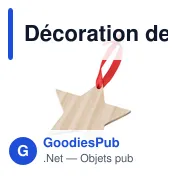 Décoration de Noël personnalisable en bois avec logo - Étoile Caspian - Miniature 2