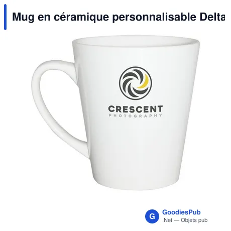 Mug en céramique personnalisable DeltaCup 310 ml avec logo
