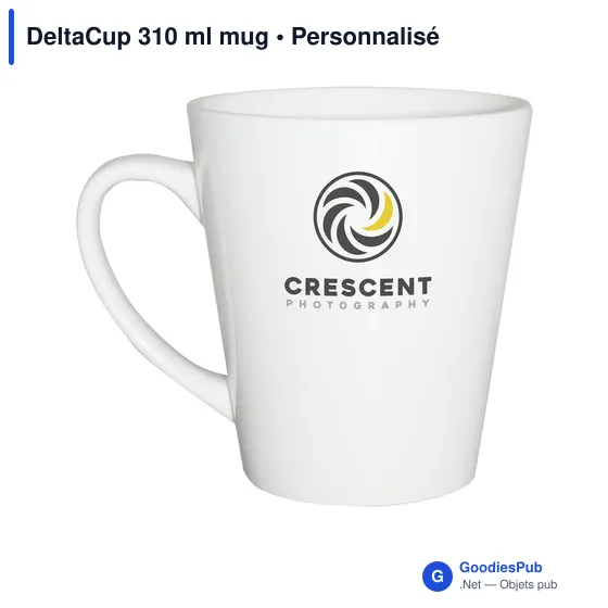 Mug en céramique personnalisable DeltaCup 310 ml avec logo - Image 1