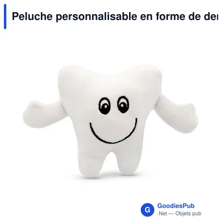 Peluche personnalisable en forme de dent avec logo - Vilus