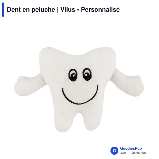 Peluche personnalisable en forme de dent avec logo - Vilus - Image 2