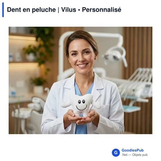Peluche personnalisable en forme de dent avec logo - Vilus - Image 3