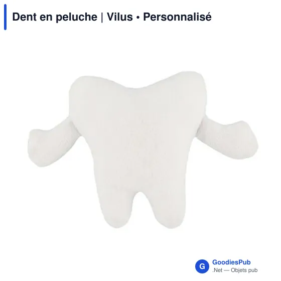 Peluche personnalisable en forme de dent avec logo - Vilus - Image 4