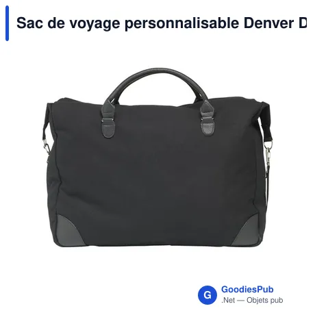 Sac de voyage personnalisable Denver Duffle en toile recycléeavec logo