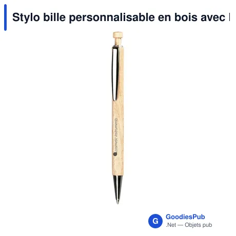 Stylo bille personnalisable en bois avec logo - Derby stylo