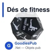 Dés de fitness personnalisables en PU noir avec logo - Remise en forme - Miniature 1