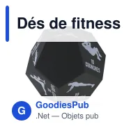 Dés de fitness personnalisables en PU noir avec logo - Remise en forme - Miniature 2