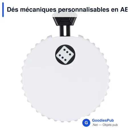 Dés mécaniques personnalisables en ABS recyclé avec logo