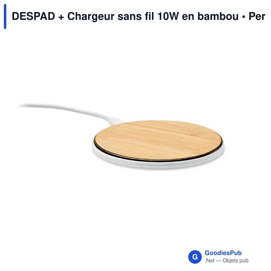 DESPAD + Chargeur sans fil 15W en bambou - Image 1