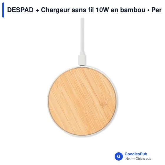 DESPAD + Chargeur sans fil 15W en bambou - Image 2