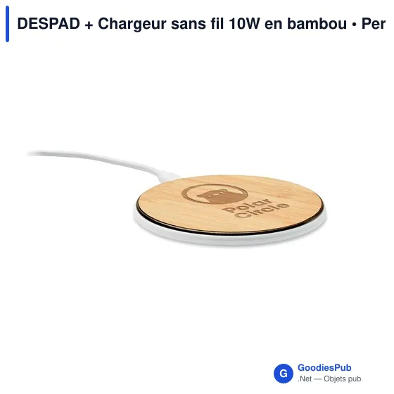 DESPAD + Chargeur sans fil 15W en bambou - Image 5