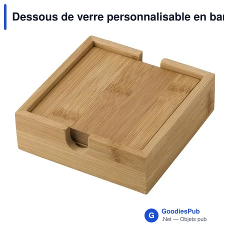 Dessous de verre personnalisable en bambou avec logo - Archer