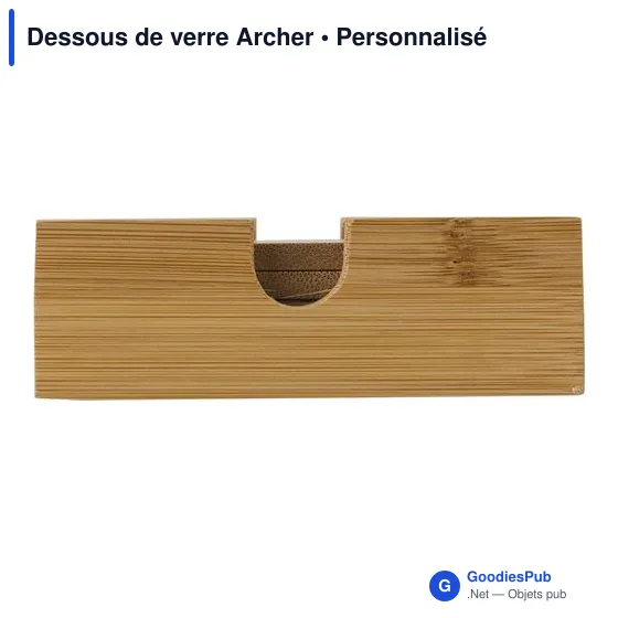 Dessous de verre personnalisable en bambou avec logo - Archer - Image 2
