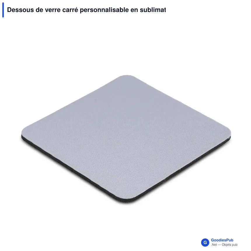 Dessous de verre carré personnalisable en sublimation avec logo - Carré - Image 2