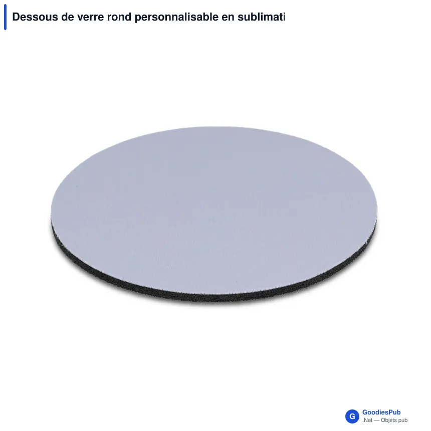 Dessous de verre rond personnalisable en sublimation avec logo - Rond - Image 2