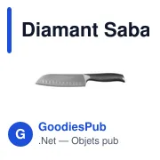 Couteau Santoku personnalisable avec logo - Diamant Sabatier Riyouri - Miniature 1