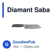 Couteau Santoku personnalisable avec logo - Diamant Sabatier Riyouri - Miniature 2