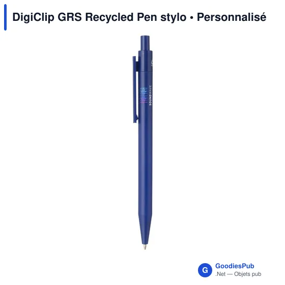 Stylo à bille personnalisable DigiClip GRS Recycled Pen avec logo - Image 1
