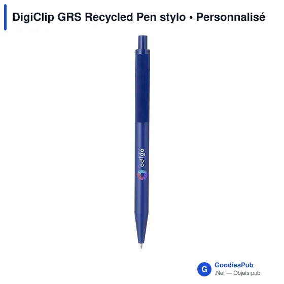 Stylo à bille personnalisable DigiClip GRS Recycled Pen avec logo - Image 2