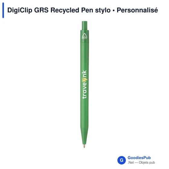 Stylo à bille personnalisable DigiClip GRS Recycled Pen avec logo - Image 11