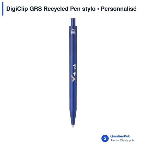 Stylo à bille personnalisable DigiClip GRS Recycled Pen avec logo - Image 3