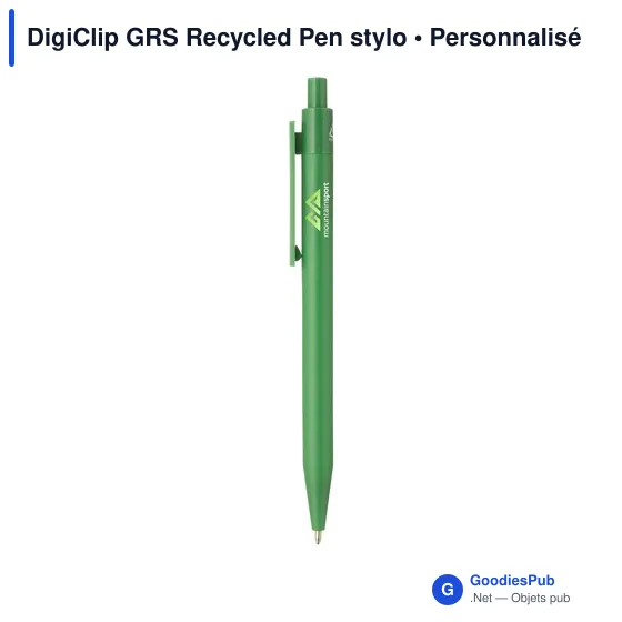 Stylo à bille personnalisable DigiClip GRS Recycled Pen avec logo - Image 9