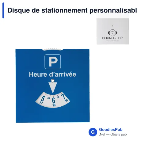 Disque de stationnement personnalisable en carton avec logo - Modèle France