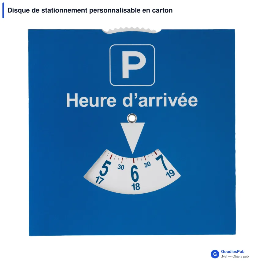 Disque de stationnement personnalisable en carton avec logo - Modèle France - Image 2