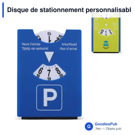 Disque de stationnement personnalisable à grattoir avec logo - Electric