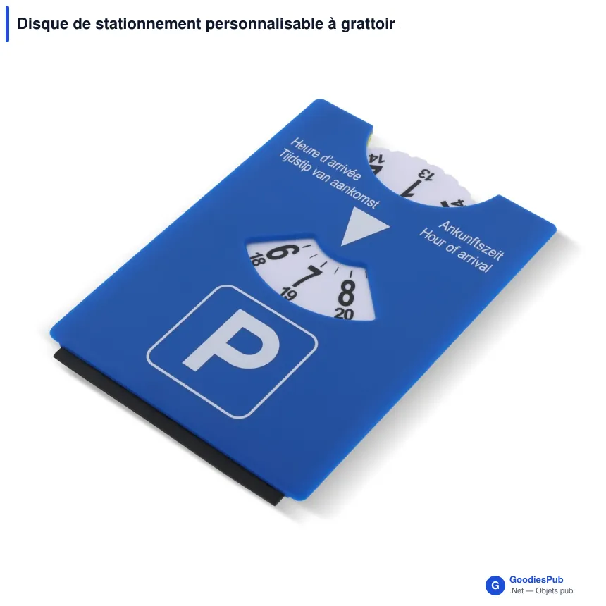 Disque de stationnement personnalisable à grattoir avec logo - Electric - Image 2