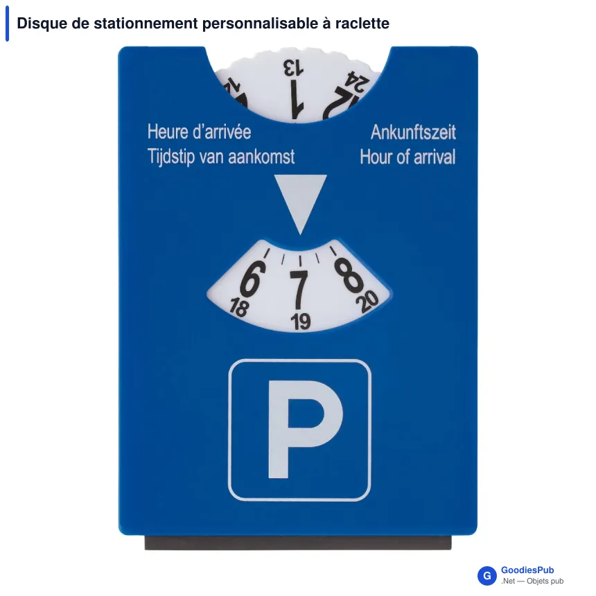 Disque de stationnement personnalisable à raclette avec logo - Modèle Europe - Image 2