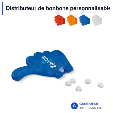 Distributeur de bonbons personnalisable en forme de pouce avec logo - Pouce