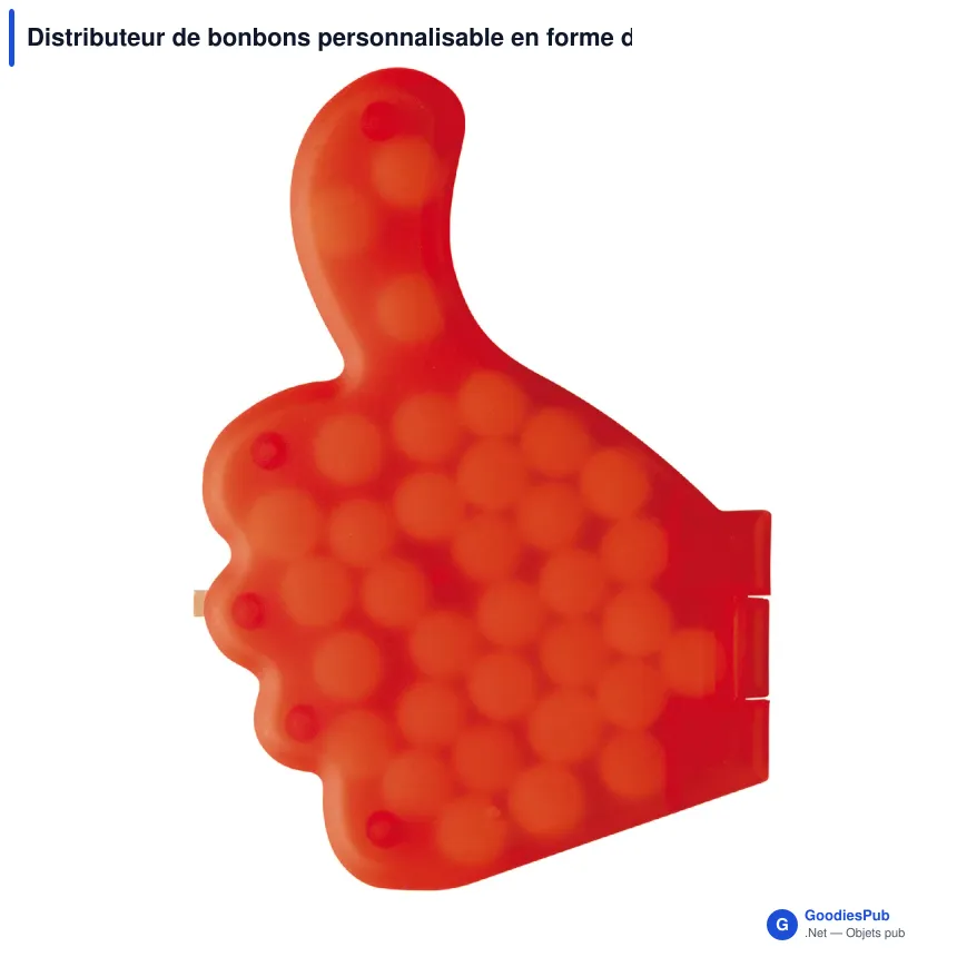 Distributeur de bonbons personnalisable en forme de pouce avec logo - Pouce - Image 3