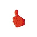Variante Rouge givré - Distributeur de bonbons personnalisable en forme de pouce avec logo - Pouce