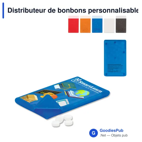 Distributeur de bonbons personnalisable en PP coloris givrés avec logo - Classique