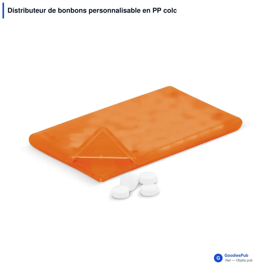 Distributeur de bonbons personnalisable en PP coloris givrés avec logo - Classique - Image 2