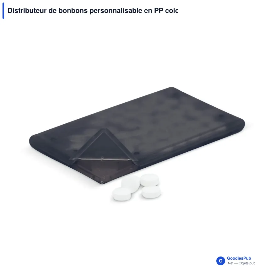 Distributeur de bonbons personnalisable en PP coloris givrés avec logo - Classique - Image 3
